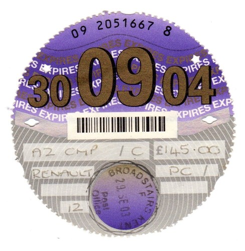 Old road tax disc - tax,