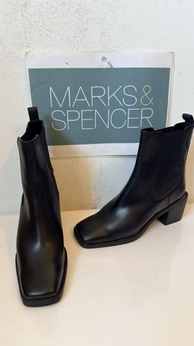 Marks spencer black leather - &,