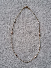 Chain Necklace Barrel Beads Gold and Silver Coloured