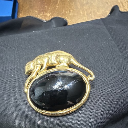 Napier gold tone panther black - napier,