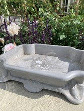 Antique Vintage Grey Iron Metal Dish Tray Spittoon Wine French decorative 