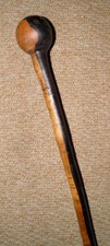 Antique Hardwood South African Zulu Khoisan Tribal Knobkerrie / Walking Stick