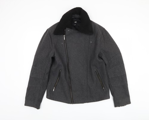Men grey biker - jacket,