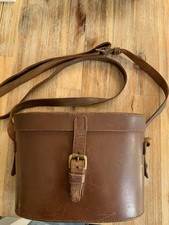 Ross London Vintage Leather Binocular Case with Carry Strap Brown