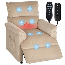 HOMCOM Massage Recliner with Quiet Motor, Power Reclining Chair, Brown