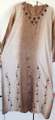 Kaftan maxi dress embroidered - maxi,