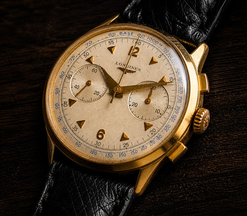 18k gold longines chronograph - 18k,
