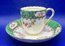 Antique Bone China Tea Cup and Saucer with Floral Design