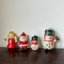 Vintage Christmas Santa Claus Blow Mould Decorations angel snowman kitsch