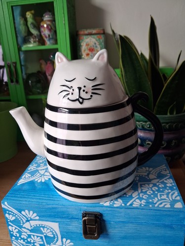 Black and white striped - and,