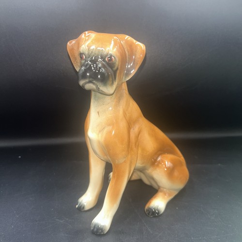 Vtg ceramic boxer - boxer, dog