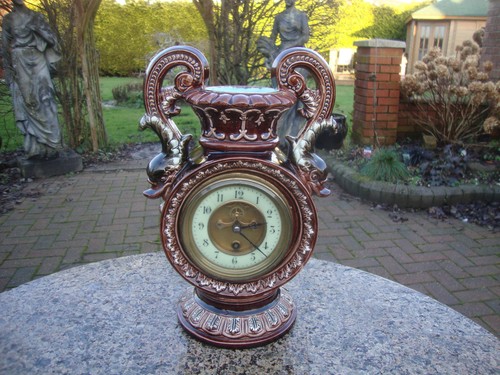 Porcelain mantle clock - porcelain,