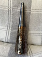 Large Gold & Grey Metallic Conical Shaped Terracotta Vase - 16” Tall