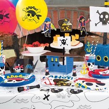 Ahoy Pirate themed birthday party decorations & Pirate party table decorations