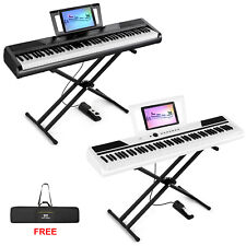 ♬Mustar 88 Semi Weighted Keys Portable Digital Piano Keyboard Pedal Stand