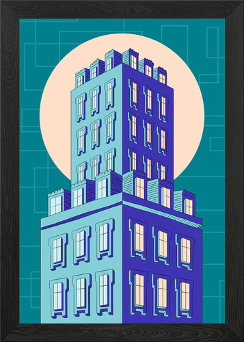 Art deco building illustration - art,