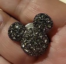 Disney Mickey Mouse Pave Crystal Signed Swarovski Lapel Pin