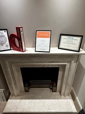 Bespoke Fireplace Hearth Cream marble