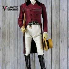 New Men's Maroon Regency Style Tailcoat - Mr. Darcy Wool Military Coat