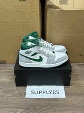 Nike Air Jordan 1 Mid SE Pine Green Smoke Grey UK 7.5 US 8.5 DC7294-103 NEW
