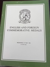 Christie's: English & Foreign Commemorative Medals. Vintage 1981 Catalogue. 