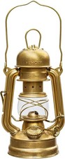 Antique Brass Hurricane Lantern Outdoor Paraffin Lamp 17cm