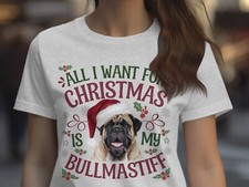 Xmas T Shirt Christmas TShirt Bullmastiff Dog Xmas Tee Holiday Shirt Festive Top