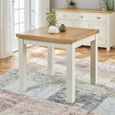 Cotswold Cream Square Flip Top Dining Table - Extending 85cm to 170cm - WT59