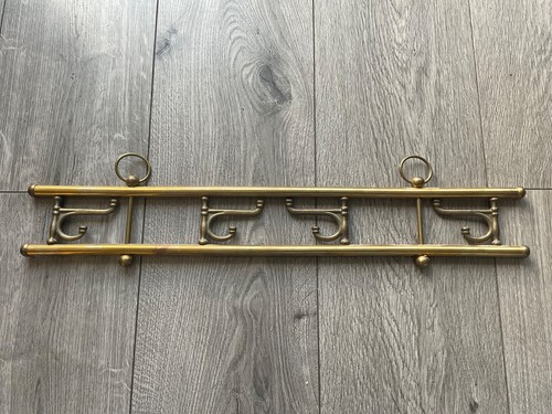 Vintage brass hook rack - vintage, with