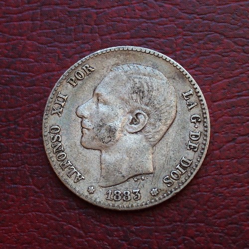 Spain 1883 silver peseta