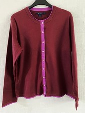 BODEN burgundy cotton  cardigan size 14 (L) NEW