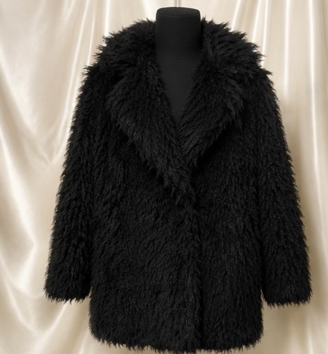 Atmosphere black shaggy faux - black,