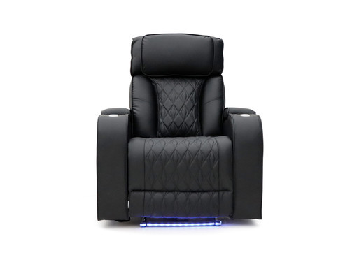 Black leather power recliner - power,