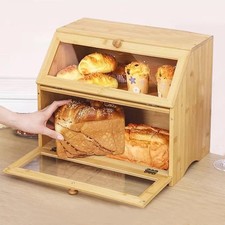 Bamboo Double Layer Bread Box
