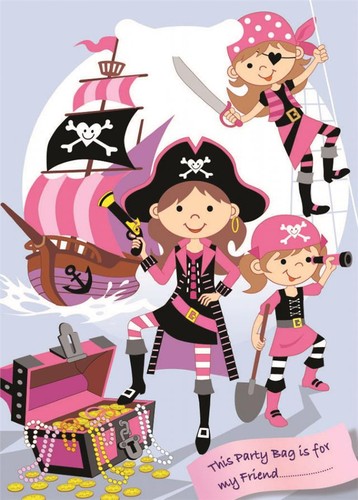 Pink pirate party - , bags