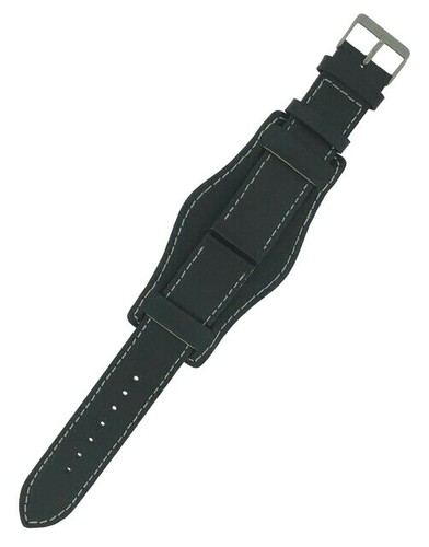 Black genuine leather military - black,