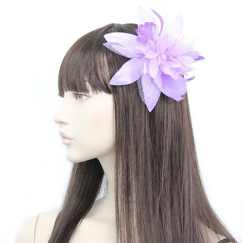 Lilac flower comb fascinator
