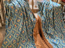 Romo Hampton Court William & Mary Linen Velvet Lined Curtains 70"Wx63"D...Pr 1