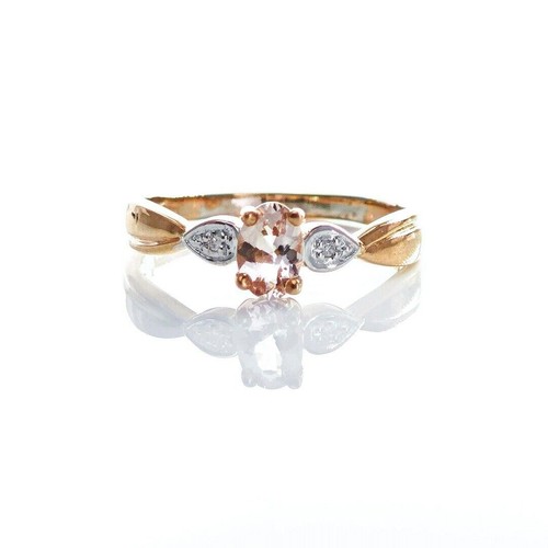 9ct morganite diamond - morganite, ring