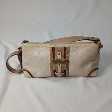 Tignanello Women's Biege Handbag cotton blend patterned design