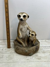 Academy Meerkat Family Standing On Rock Garden Ornament Free Postage