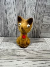 Vintage Flocked Cat Ornament -