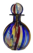 Stunning Hand blown Rainbow Murano Perfume Art Glass Bottle