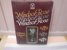 VINTAGE DEMA GLASS SET OF 6 WINDSOR ROSE SHERRY GLASSES NEW SEALED