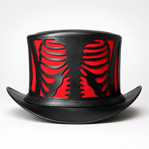 Gothic leather top - top, hat