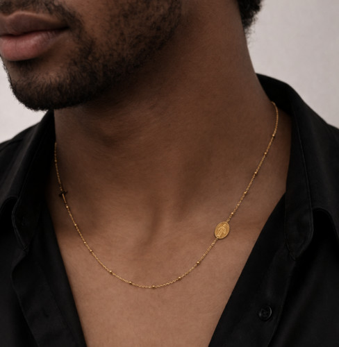 Gold plated rosary bead - plated,