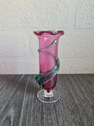 Vintage cranberry glass with - vintage,