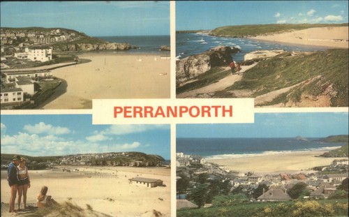 Vintage perranporth postcard - perranporth,