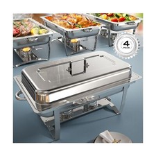 Chafing Dishes for Buffet 4 Pack, [Ultrasonic Mirror Polishing] Chafing Dish ...