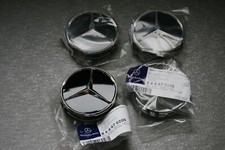 Set of 4 Genuine For Mercedes-Benz Alloy Wheel Centre Cap BLACK B66470200